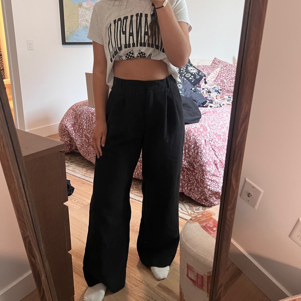 Abercrombie & Fitch Black Wide-Leg Pants